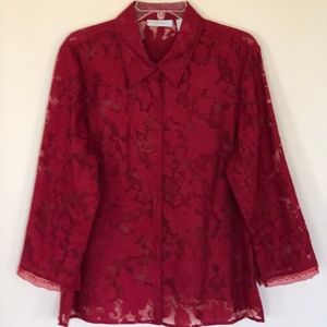 Dark red acid cut shirt